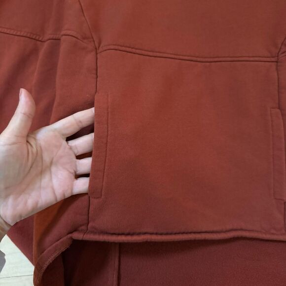 Irema Slow Fashion Cocoon High Neck Sweatshirt In Brick S - Picture 7 of 13